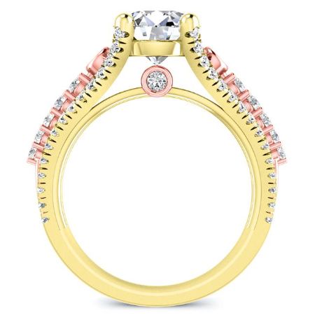 Sireli Moissanite Matching Band Only (engagement Ring Not Included) For Ring With Round Center yellowgold