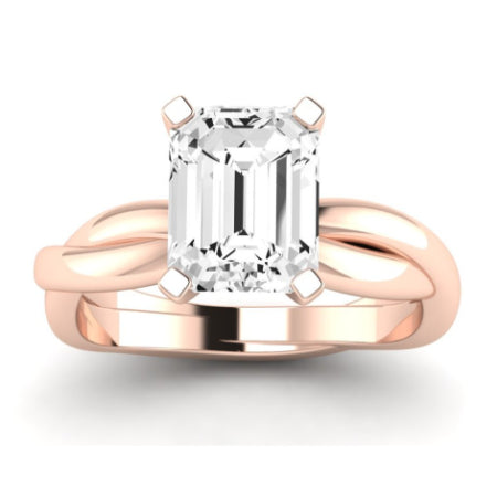 Baneberry Moissanite Matching Band Only (does Not Include Engagement Ring)  For Ring With Emerald Center rosegold