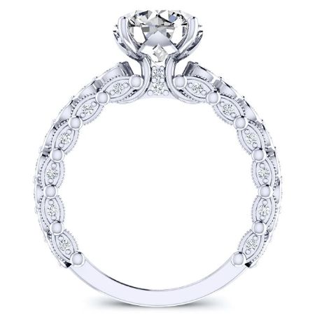 Kassia Moissanite Matching Band Only (engagement Ring Not Included) For Ring With Round Center whitegold