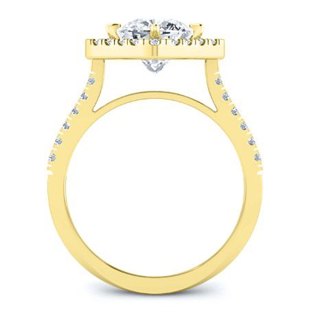 Cattleya Moissanite Matching Band Only (engagement Ring Not Included) For Ring With Cushion Center yellowgold