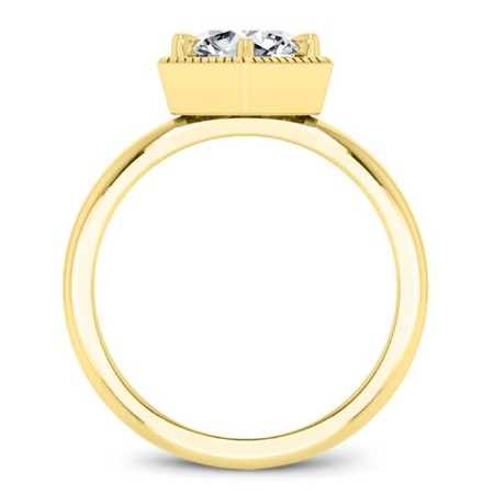 Aspen Moissanite Matching Band Only (engagement Ring Not Included) For Ring With Cushion Center yellowgold
