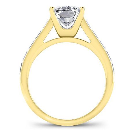 Yarrow Moissanite Matching Band Only (engagement Ring Not Included) For Ring With Cushion Center yellowgold