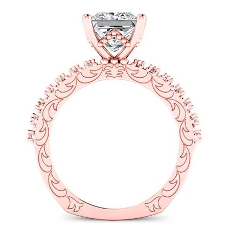 Carmel Moissanite Matching Band Only (engagement Ring Not Included) For Ring With Princess Center rosegold