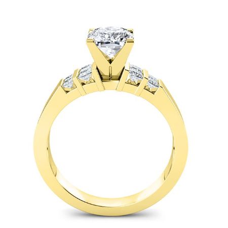 Carnation Moissanite Matching Band Only (engagement Ring Not Included) For Ring With Cushion Center yellowgold