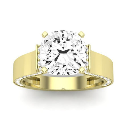 Lavender Moissanite Matching Band Only (engagement Ring Not Included) For Ring With Cushion Center yellowgold
