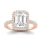 Bergenia Moissanite Matching Band Only (does Not Include Engagement Ring ) For Ring With Emerald Center rosegold