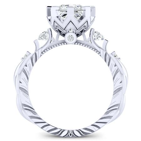 Oleana Moissanite Matching Band Only (engagement Ring Not Included) For Ring With Princess Center whitegold