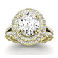 Lupin Moissanite Matching Band Only (does Not Include Engagement Ring)  For Ring With Oval Center yellowgold