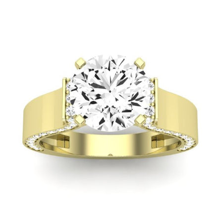 Lavender Moissanite Matching Band Only (engagement Ring Not Included) For Ring With Round Center yellowgold