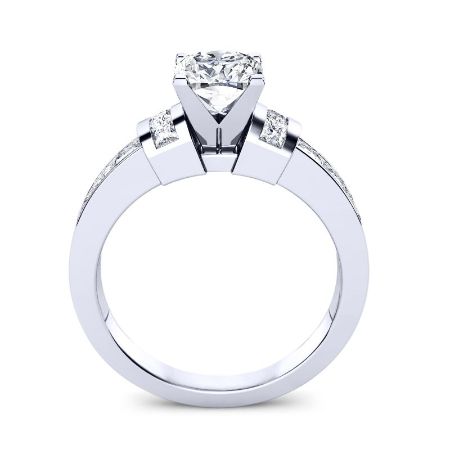 Ivy Diamond Matching Band Only (engagement Ring Not Included) For Ring With Princess Center whitegold