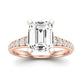 Holly Moissanite Matching Band Only (does Not Include Engagement Ring) For Ring With Emerald Center rosegold