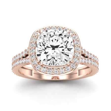 Tea Rose Diamond Matching Band Only (does Not Include Engagement Ring) For Ring With Cushion Center rosegold