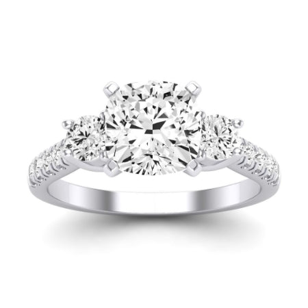 Primrose Diamond Matching Band Only ( Engagement Ring Not Included) For Ring With Cushion Center whitegold