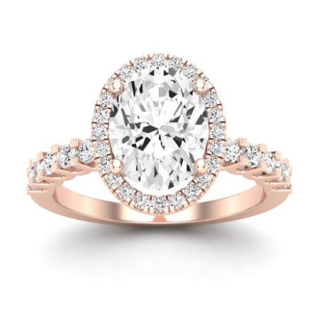 Sweetpea Oval Moissanite Bridal Set rosegold