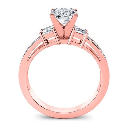Hazel Moissanite Matching Band Only (engagement Ring Not Included) For Ring With Princess Center rosegold