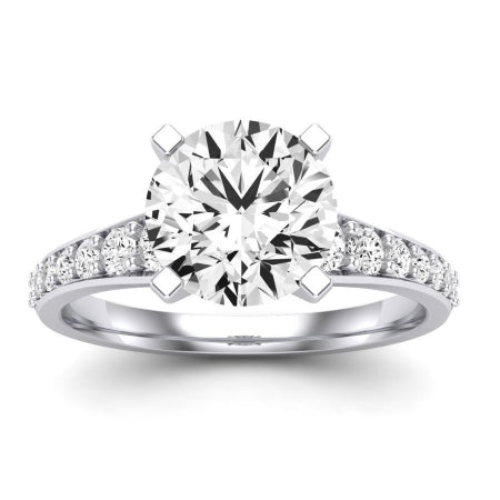 Holly Diamond Matching Band Only (does Not Include Engagement Ring) For Ring With Round Center whitegold