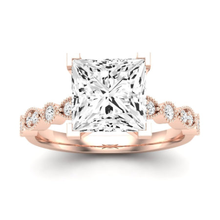 Marigold Diamond Matching Band Only (does Not Include Engagement Ring) For Ring With Princess Center rosegold