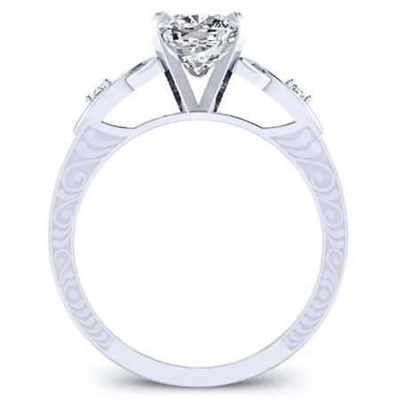 Venus Moissanite Matching Band Only (engagement Ring Not Included) For Ring With Cushion Center whitegold
