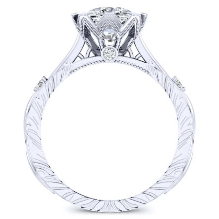 Arbor Diamond Matching Band Only (engagement Ring Not Included) For Ring With Cushion Center whitegold
