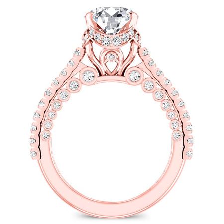 Garland Moissanite Matching Band Only (engagement Ring Not Included) For Ring With Round Center rosegold