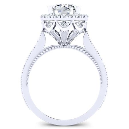 Mawar Diamond Matching Band Only (engagement Ring Not Included) For Ring With Round Center whitegold