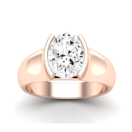 Jasmine Moissanite Matching Band Only (does Not Include Engagement Ring) For Ring With Oval Center rosegold