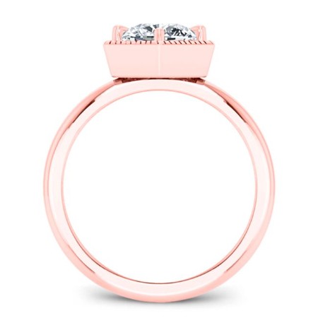 Aspen Moissanite Matching Band Only (engagement Ring Not Included) For Ring With Round Center rosegold