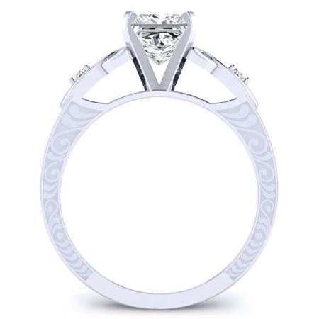 Venus Moissanite Matching Band Only (engagement Ring Not Included) For Ring With Princess Center whitegold