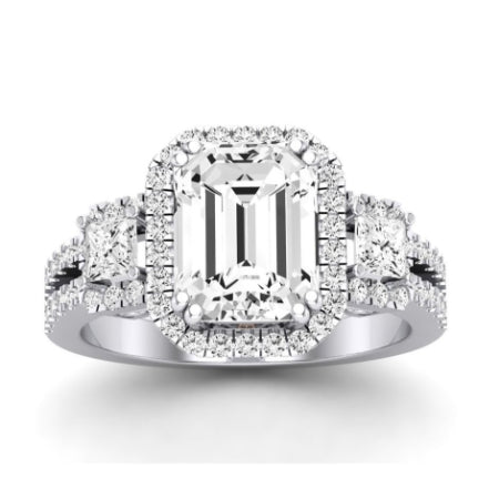 Erica Diamond Matching Band Only (does Not Include Engagement Ring) For Ring With Emerald Center whitegold