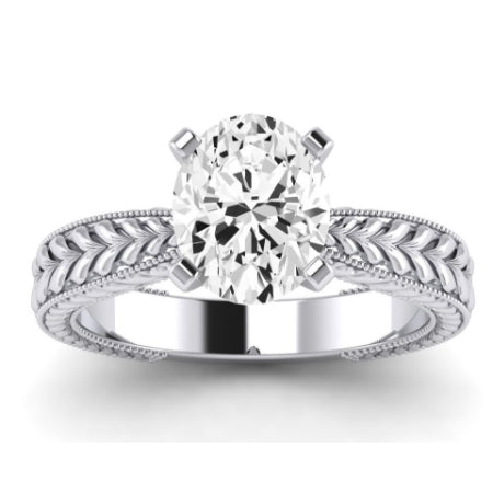 Azalea Diamond Matching Band Only (does Not Include Engagement Ring) For Ring With Oval Center whitegold
