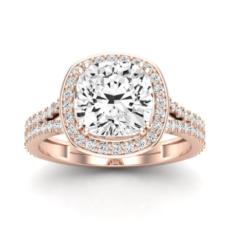 Tea Rose Cushion Diamond Bridal Set (Lab Grown Igi Cert) rosegold