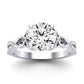 Pavonia Moissanite Matching Band Only (does Not Include Engagement Ring)  For Ring With Round Center whitegold