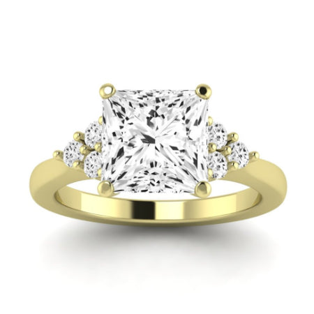 Alyssa Moissanite Matching Band Only (does Not Include Engagement Ring) For Ring With Princess Center yellowgold