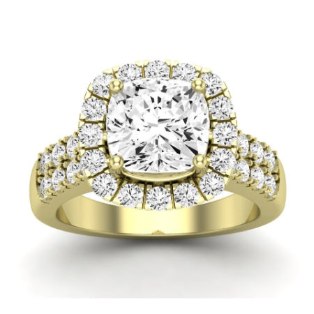 Velvet Diamond Matching Band Only (does Not Include Engagement Ring)  For Ring With Cushion Center yellowgold