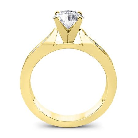 Petunia Diamond Matching Band Only (engagement Ring Not Included) For Ring With Round Center yellowgold