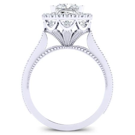 Mawar Moissanite Matching Band Only (engagement Ring Not Included) For Ring With Princess Center whitegold