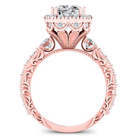 Canna Diamond Matching Band Only (engagement Ring Not Included) For Ring With Cushion Center rosegold