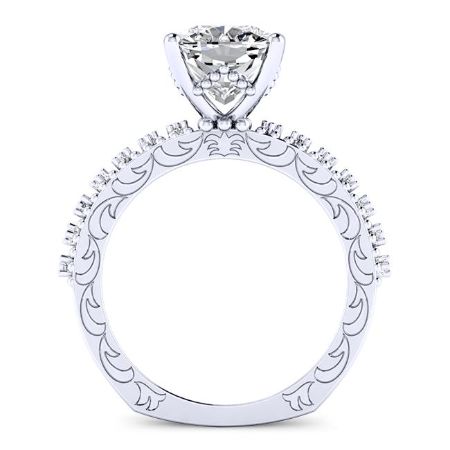 Carmel Moissanite Matching Band Only (engagement Ring Not Included) For Ring With Cushion Center whitegold