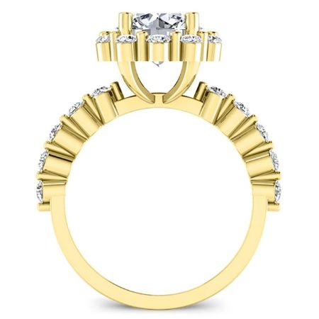 Privet Moissanite Matching Band Only (engagement Ring Not Included) For Ring With Round Center yellowgold
