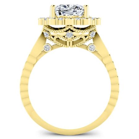 Lita Moissanite Matching Band Only (engagement Ring Not Included) For Ring With Cushion Center yellowgold