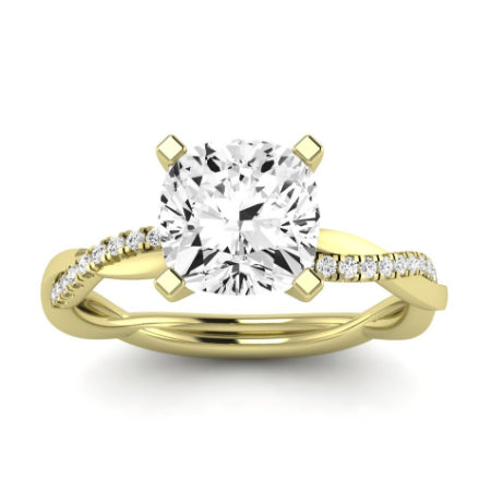 Iris Diamond Matching Band Only (does Not Include Engagement Ring) For Ring With Cushion Center yellowgold