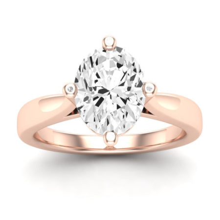 Gardenia Moissanite Matching Band Only ( Engagement Ring Not Included)  For Ring With Oval Center rosegold