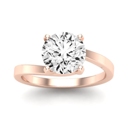 Zinnia Moissanite Matching Band Only ( Engagement Ring Not Included) For Ring With Round Center rosegold