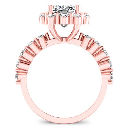 Privet Diamond Matching Band Only (engagement Ring Not Included) For Ring With Cushion Center rosegold
