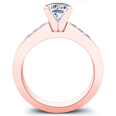 Jessamine Diamond Matching Band Only (engagement Ring Not Included) For Ring With Cushion Center rosegold