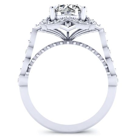 Hana Moissanite Matching Band Only (engagement Ring Not Included) For Ring With Round Center whitegold