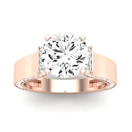 Lavender Moissanite Matching Band Only (engagement Ring Not Included) For Ring With Round Center rosegold