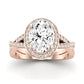 Moonflower Diamond Matching Band Only ( Engagement Ring Not Included) For Ring With Oval Center rosegold