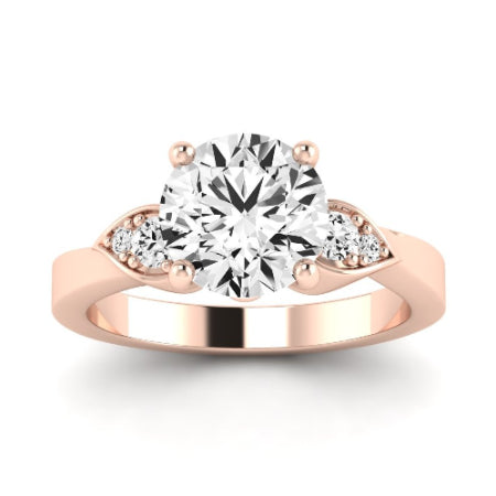 Hibiscus Diamond Matching Band Only (does Not Include Engagement Ring)  For Ring With Round Center rosegold