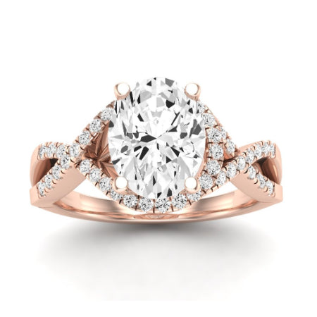 Dianella Moissanite Matching Band Only (does Not Include Engagement Ring)  For Ring With Oval Center rosegold